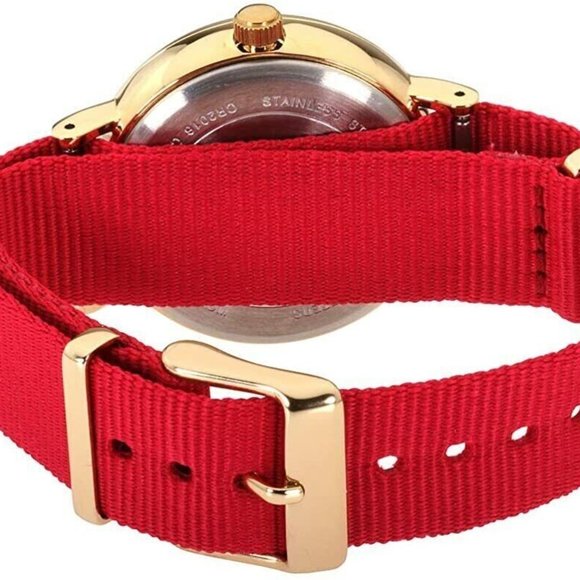 $159 MSRP- Timex Fairfield Women\'s Gold-Tone Swarovski Analog Watch Nylon Strap